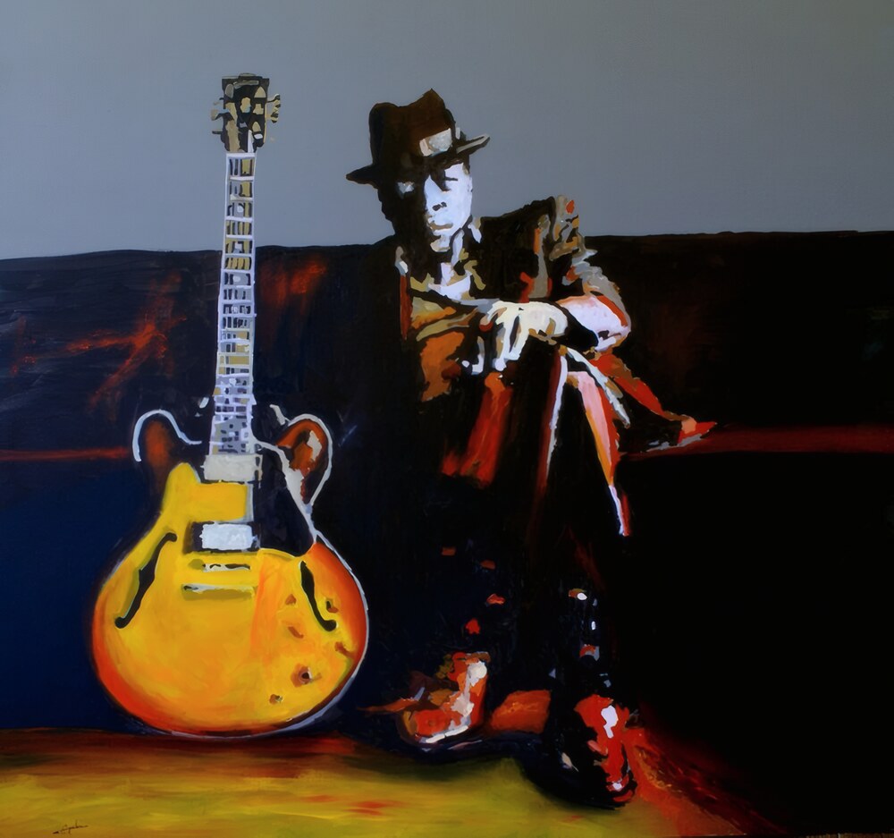John Lee Hooker, acrylique