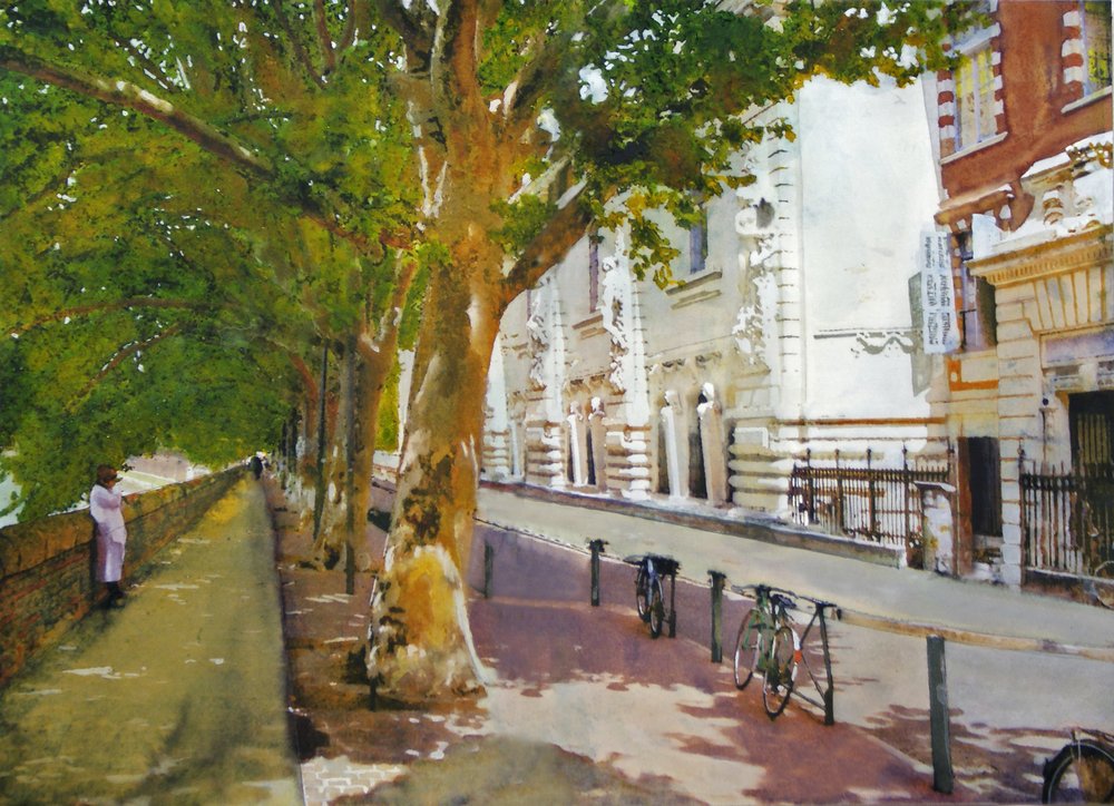 Quai des Beaux-Arts, Toulouse, aquarelle