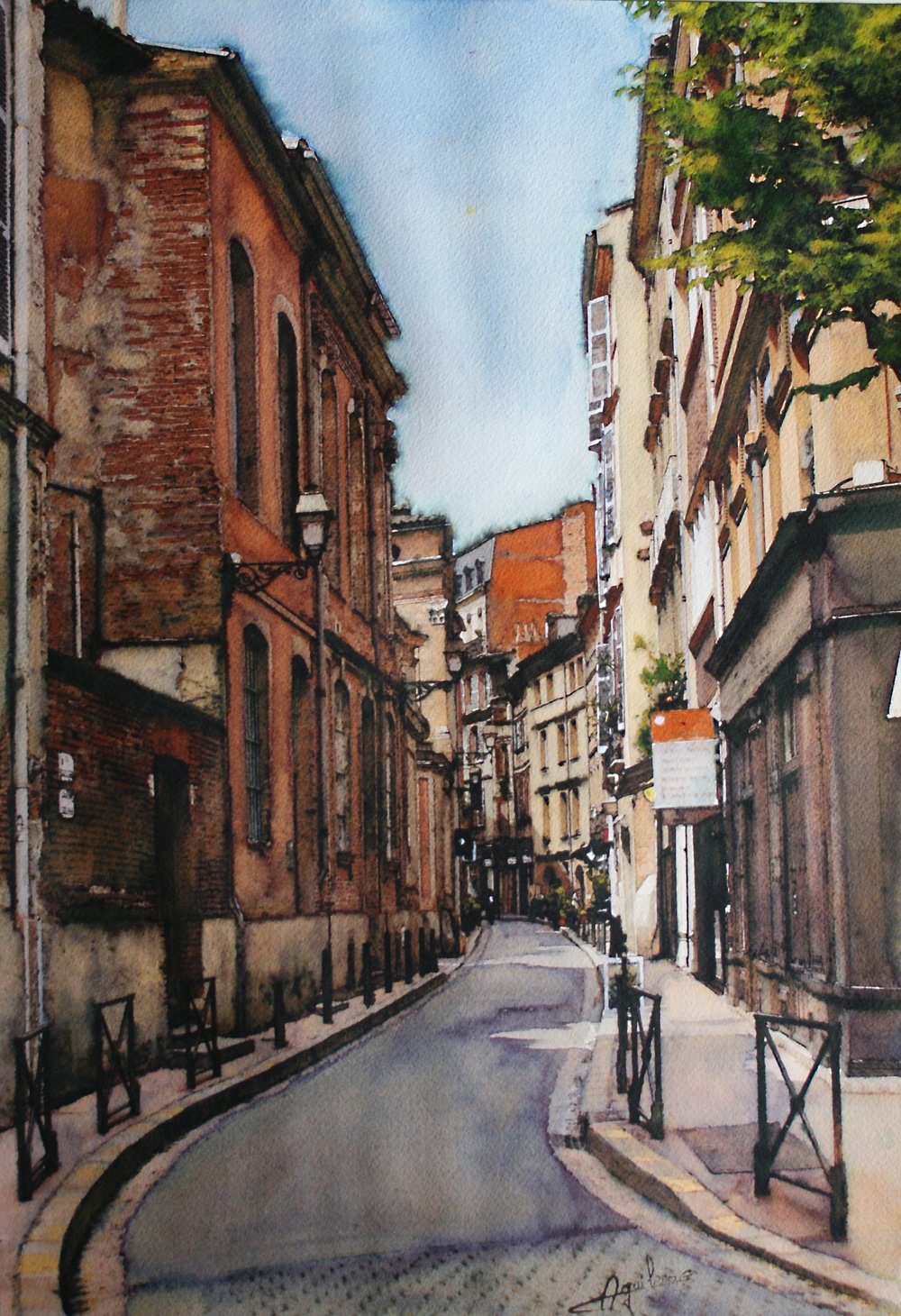 Rue Bouquières, aquarelle