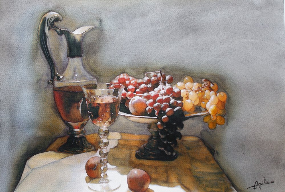 Vanité, aquarelle